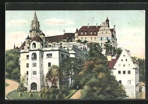 AK Sigmaringen, Blick zum Schloss