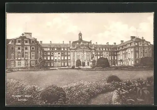 AK Münster in Westf., Blick zum Schloss