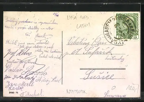 AK Lissa / Lysa, Gesamtansicht aus der Vogelschau