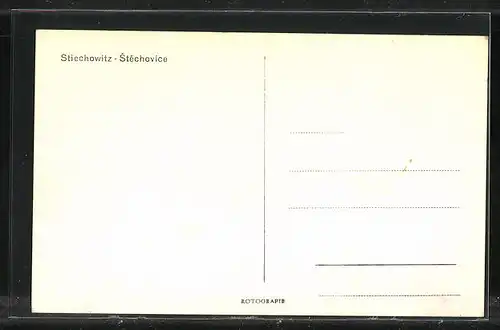 AK Stiechowitz / Stechovice, Gesamtansicht aus der Vogelschau