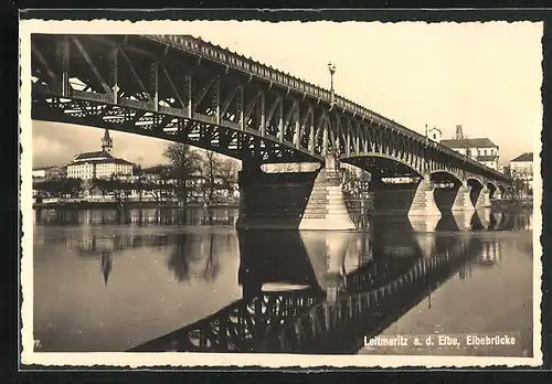 AK Leitmeritz / Litomerice, Elbebrücke
