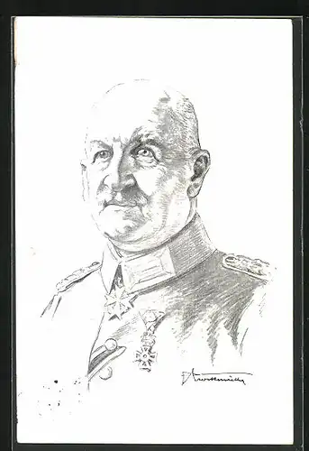 Künstler-AK Porträt Heerführer General von Linsingen