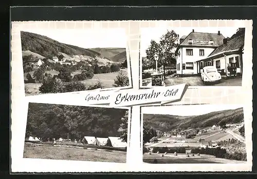 AK Erkensruhr / Eifel, Gasthaus und Pension Haus Sonnenschein, Ortsansicht aus der Vogelschau