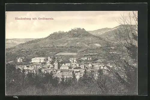 AK Blankenburg, Ortsansicht mit Greifenstein