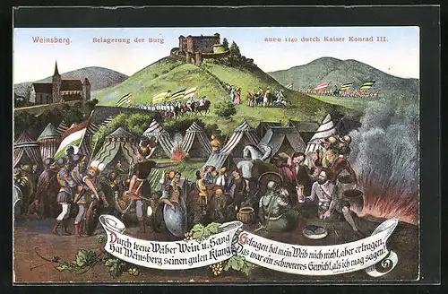 AK Weinsberg, Belagerung der Burg anno 1140 durch Kaiser Konrad III.