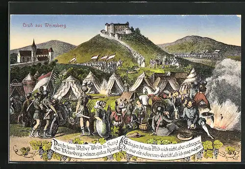 AK Weinsberg, Belagerung der Burg durch Kaiser Konrad III. anno 1140