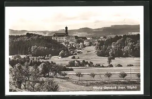 AK Maria-Steinbach, Ortsansicht mit Kirche aus der Vogelschau