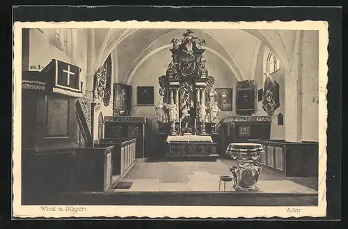 AK Wiek a. Rügen, Altar der Kirche