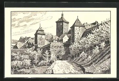 AK Rothenburg o. Tauber, Äusseres Kobolzeller Tor