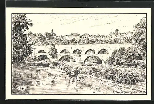 AK Rothenburg o. Tauber, Doppelbrücke