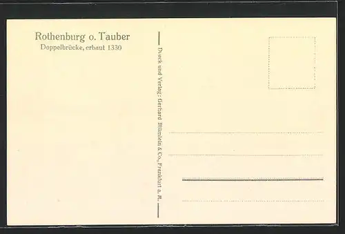 AK Rothenburg o. Tauber, Doppelbrücke