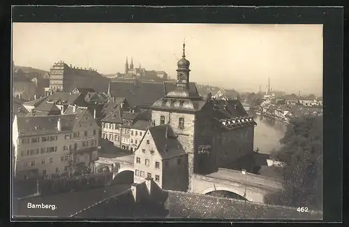 AK Bamberg, Ortsansicht aus der Vogelschau