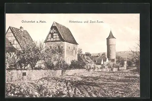 AK Ochsenfurt a. Main, Hirtenhaus und Zent-Turm