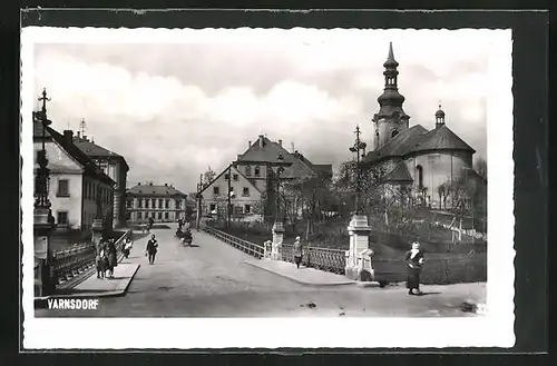 AK Warnsdorf / Varnsdorf, Strassenpartie