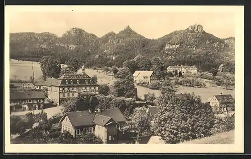 AK Dittersbach / Jetrichovice, Ortsansicht aus der Vogelschau