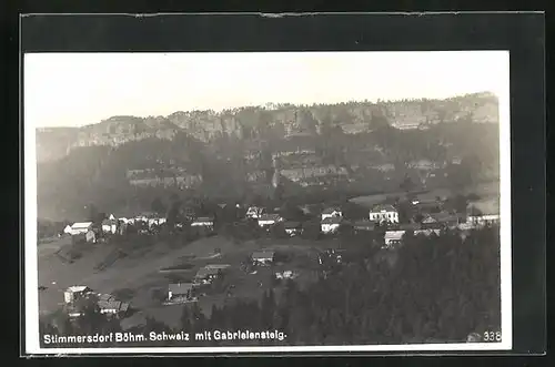 AK Stimmersdorf, Ortsansicht mit Gabrielensteig