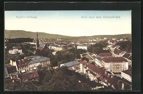 AK Teplitz Schönau / Teplice, Blick zum Elisabeth-Bad