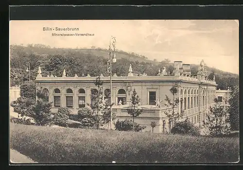 AK Bilin / Bilina, Mineralwasser-Versandhaus