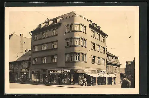 AK Oberleutensdorf / Litvinov, Strassenpartie