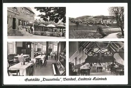AK Berndorf, Gasthaus Daunerbräu, Aussen- und Innenansichten