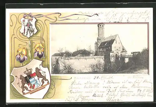 Präge-AK Bamberg, Die Altenburg, Wappen