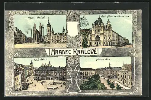 AK Königgrätz / Hradec Kralove, Jirikova trida, Velke Namesti, Male Namesti