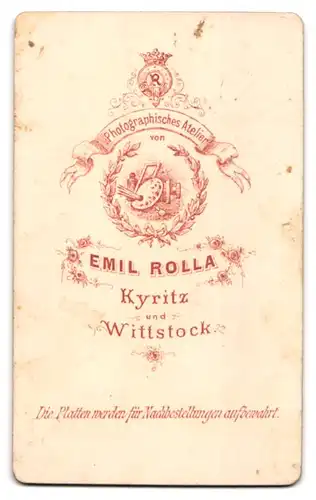 Fotografie Emil Rolla, Kyritz, Portrait bürgerlicher Herr mit Oberlippenbart