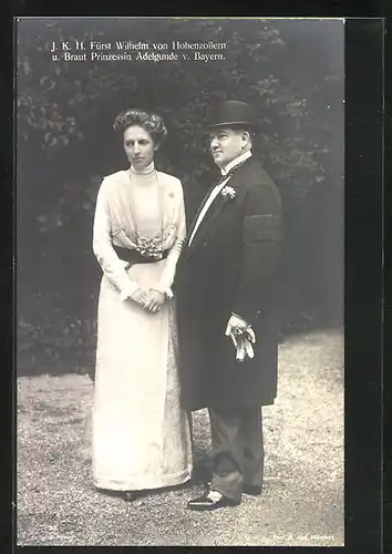 AK I. K. H. Fürst Wilhelm von Hohenzollern und Braut Prinzessin Adelgunde von Bayern