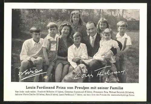 AK Prinz Louis Ferdinand von Preussen mit seiner Familie