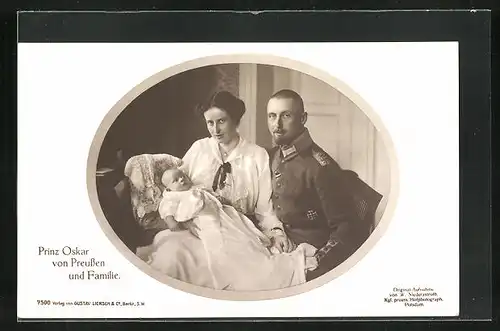 AK Prinz Oskar von Preussen und Familie