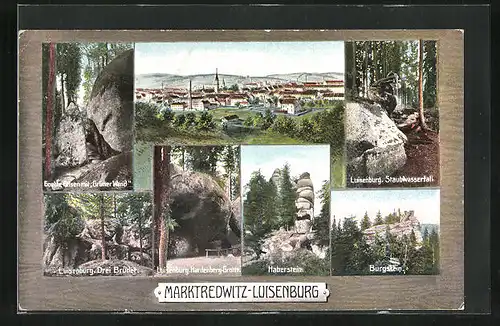 AK Marktredwitz, Luisenburg, Hardenberg-Grotte, Staubwasserfall