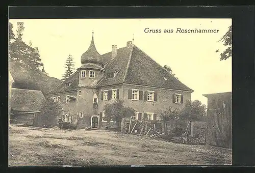 AK Rosenhammer / Weidenberg, Herrenhaus mit Türmchen