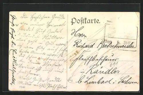 AK Schwarzenbach, Ortsansicht mit Kirche