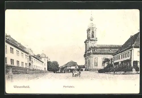 AK Wiesentheid, Marktplatz mit Kirche