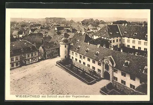 AK Wiesentheid, Ortspartie mit Schloss aus der Vogelschau