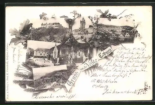AK Coburg, Veste Coburg, Innenansicht, Panorama