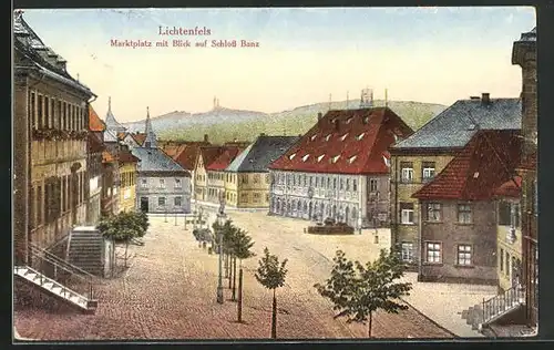 AK Lichtenfels, Marktplatz mit Blick auf Schloss Banz