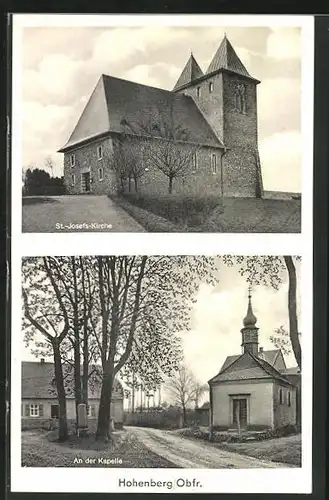 AK Hohenberg /Obfr., St.-Josefs-Kirche, An der Kapelle