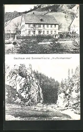 AK Waffenhammer, Gasthaus, Ortspartie