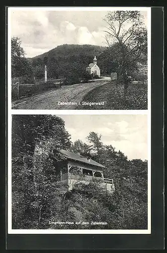 AK Zabelstein i. Steigerwald, Ortspartie mit Kapelle, Lingmann-Haus auf dem Zabelstein