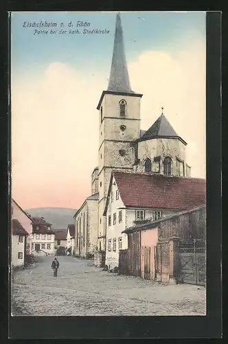 AK Bischofsheim v. d. Rhön, Partie bei der katholischen Stadtkirche