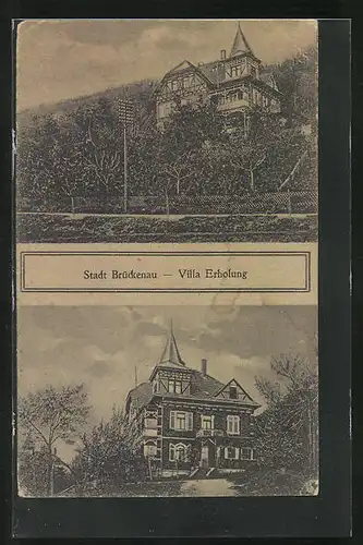 AK Brückenau, Villa Erholung Mehrfachansicht