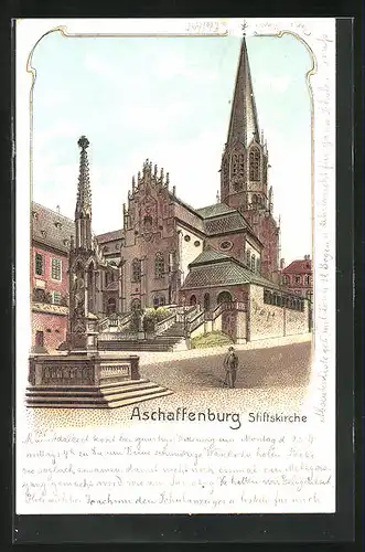 Lithographie Aschaffenburg, Stiftskirche