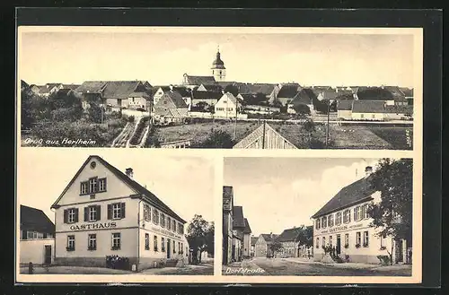 AK Herlheim, Gasthaus an der Dorfstrasse, Teilansicht