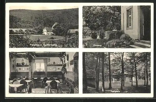 AK Reichenberg, Gasthaus Forsthaus Guttenberg, Innenansicht Bauernstube, Eingang