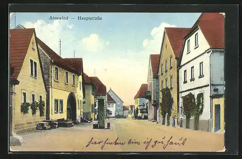 AK Abtswind, Hauptstrasse mit blauem Haus