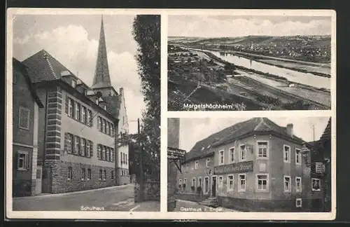 AK Margetshöchheim, Gasthaus zum Engel, Schulhaus, Totalansicht