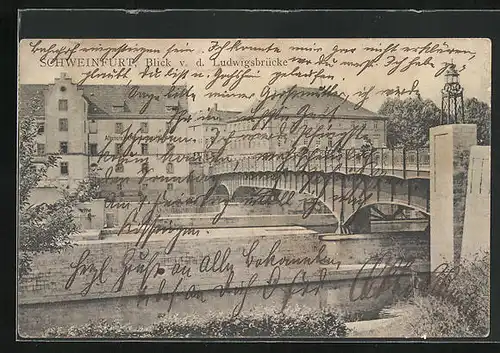 AK Schweinfurt, Blick von der Ludwigsbrücke