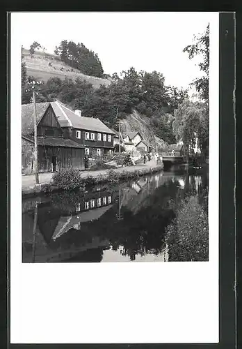 Foto-AK Pottenstein, Partie am Kanal