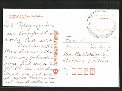 AK Empfertshausen, Gasthaus Adler, Kirche, Freilichtbühne, Kaufhalle